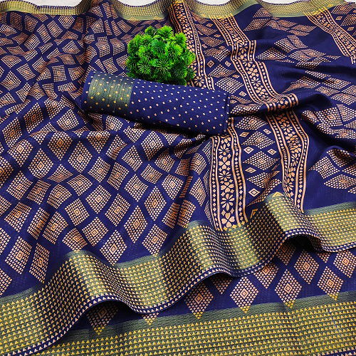 Zari Patta Gold 4 Handloom Regular Wear Wholesale Printed Sarees
